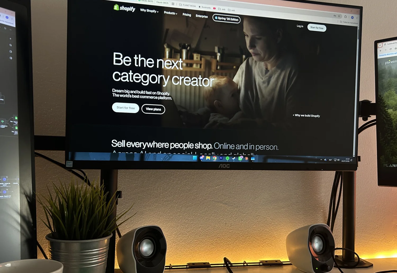 sustainable ecommerce agency, Shopify store on screen