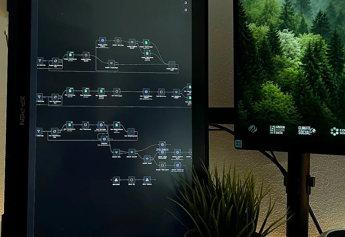 sustainable web design agency, workflow on screen