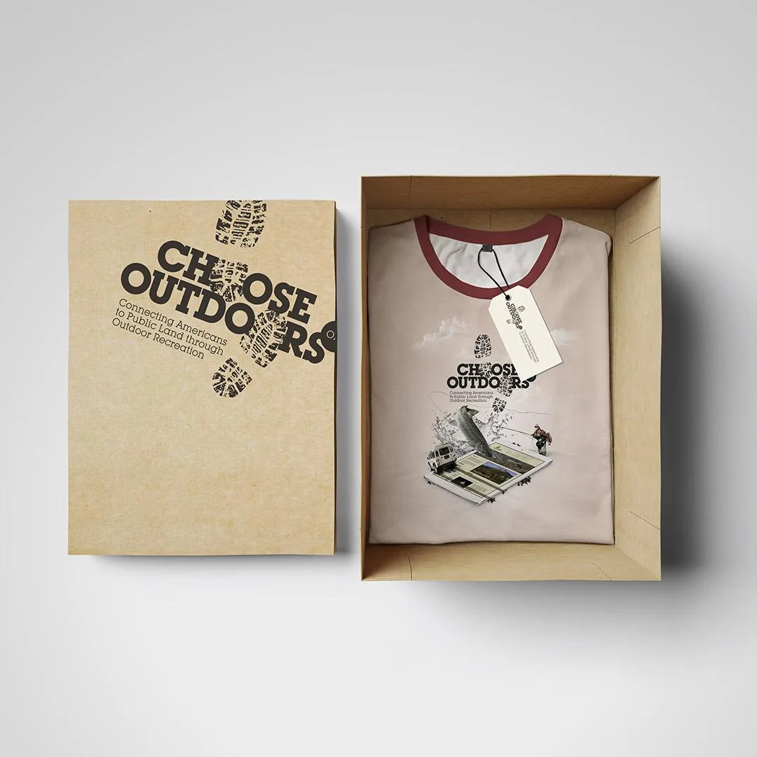 Choose Outdoors t-shirt in branded packaging