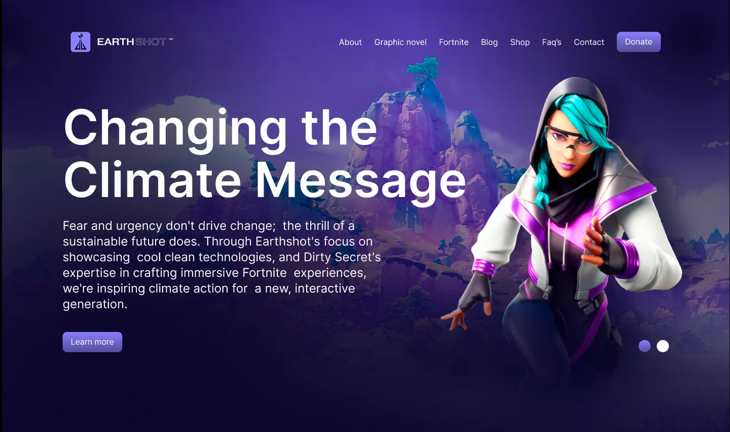 Earthshot Climate Action website by Planet Media