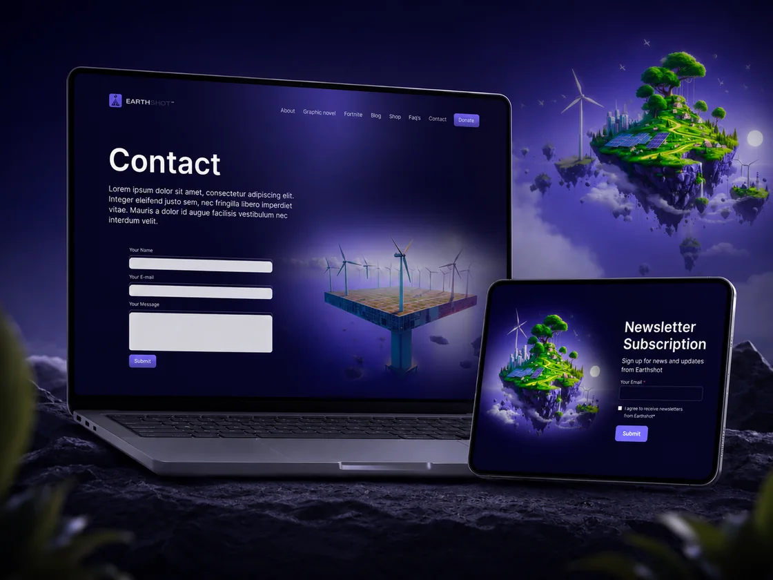 Earthshot Contact and newsletter