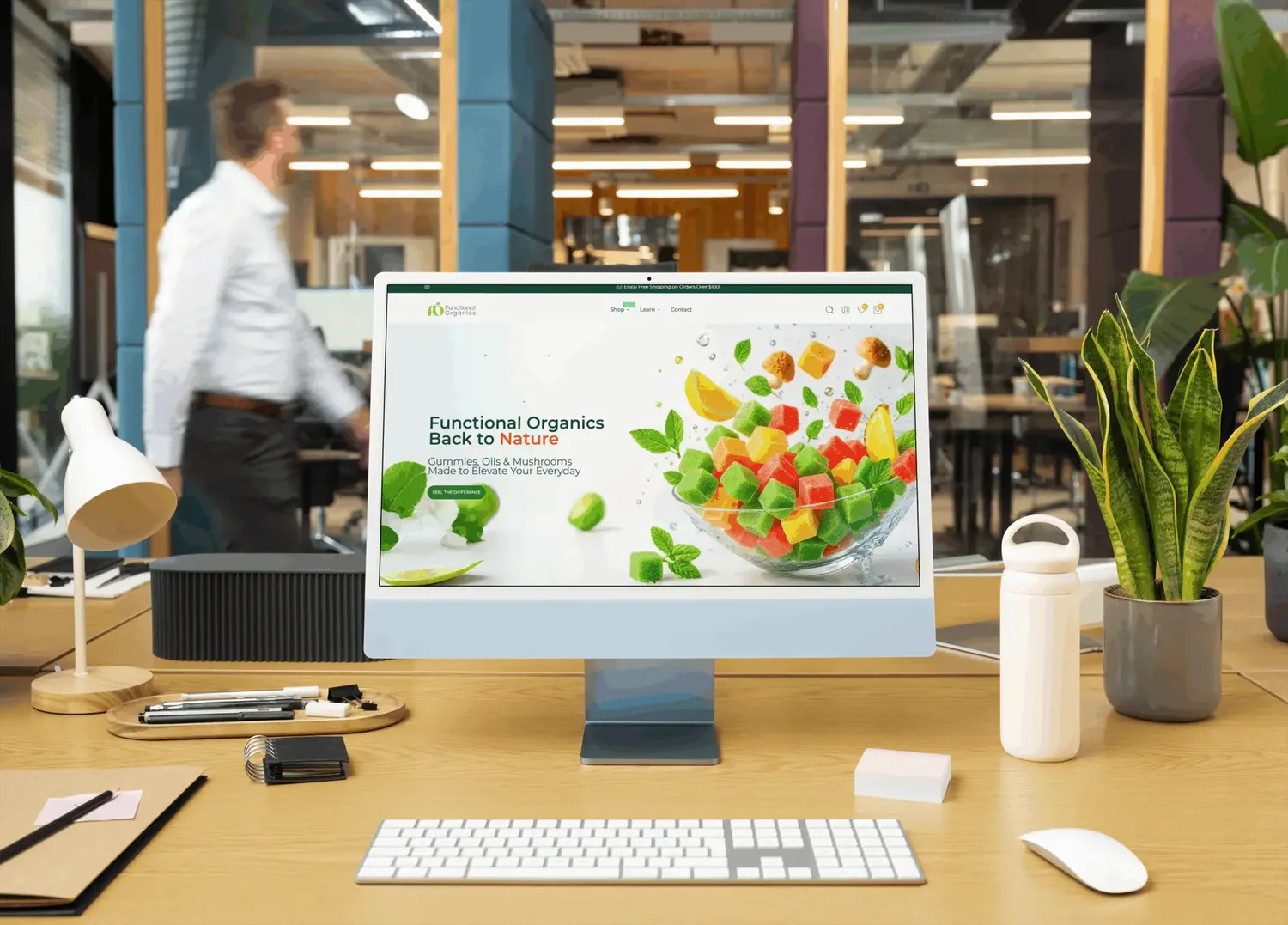 Functional Organics store on a desktop