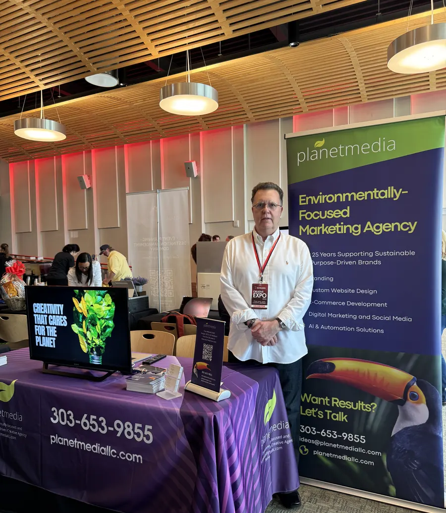 The Planet Media booth at the Boulder Creative Expo